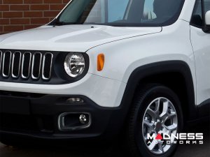 Jeep Renegade Front Fog Light Trim - Dark Brushed Stainless Steel (2015-2018)